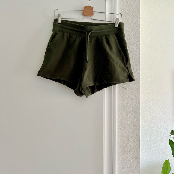 SALE! $8! All in Motion Dark Green Workout Yoga Cozy Ultra Comfy Shorts - Picture 1 of 3